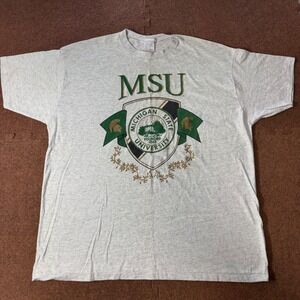 Vintage Artex Michigan State University MSU T Shirt Men 2XL Gray Made in USA 90s